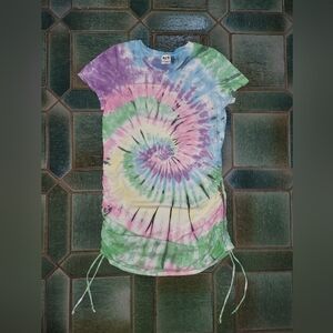 PINK Tie Dye Ruched Dress